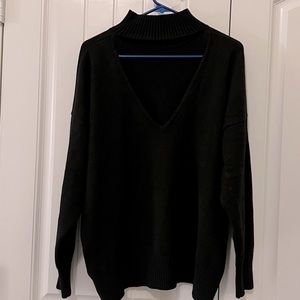 Black sweater with back cutout
